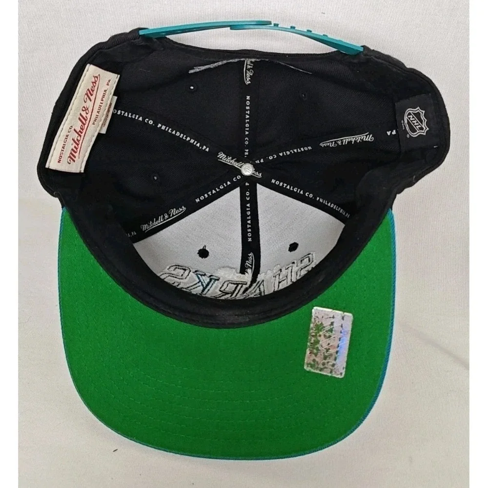 Mitchell & Ness San Jose Sharks Teal Black Snapback Hat‎ NHL Hockey July 2012